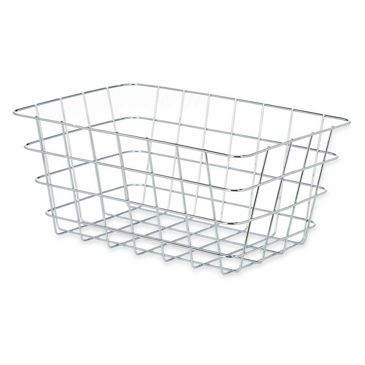 Cesta Multiusos Kinvara Plateado Plata Metal 31 x 14 x 21 cm Rectangular (6 Unidades)